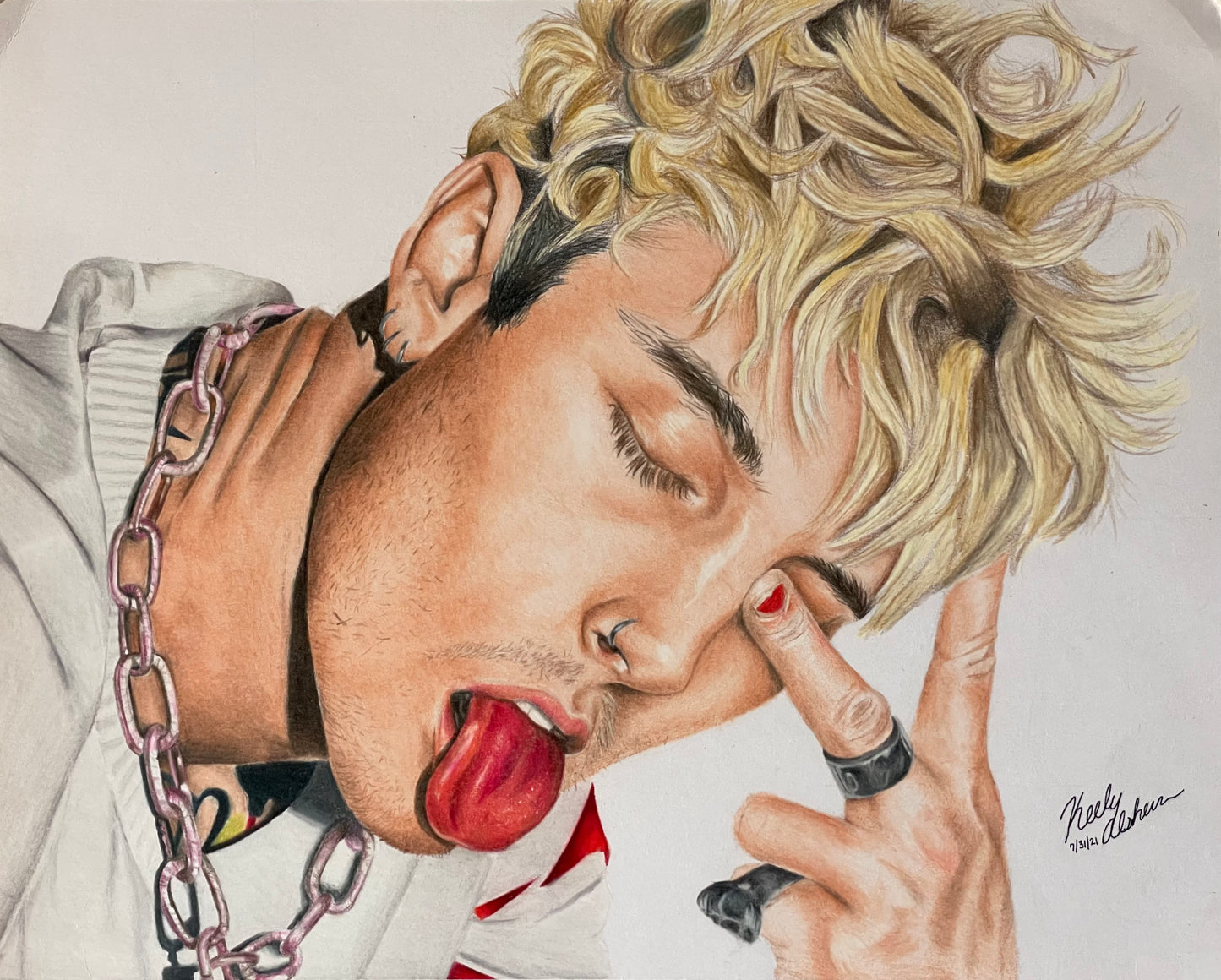 Machine Gun Kelly (Colored Pencil) - Print